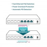 TP-Link TL-SF1008LP V1 8-портовый 10/100 Мбит/с настольный коммутатор с 4 портами PoE