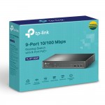 TP-Link TL-SF1009P V1 9-портовый настольный 10/100 Мбит/с коммутатор с 8 портами PoE+