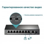 TP-Link TL-SF1009P V1 9-портовый настольный 10/100 Мбит/с коммутатор с 8 портами PoE+