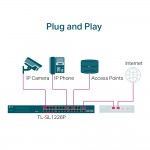 TP-Link TL-SL1226P V1 Неуправляемый коммутатор PoE на 24 портов 10/100 Мбит/с и 2 гигабитных порта